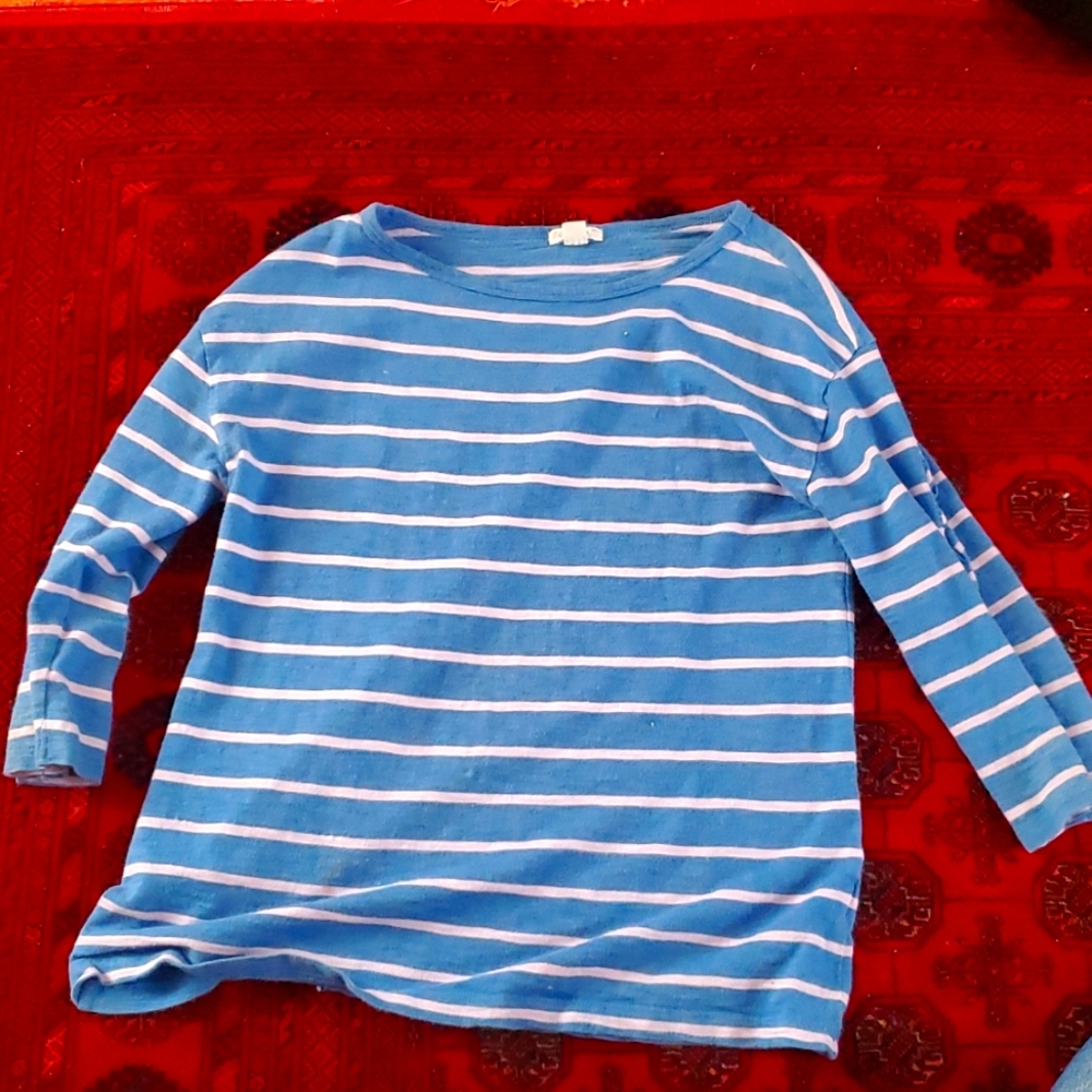 Blue shirt with stripes